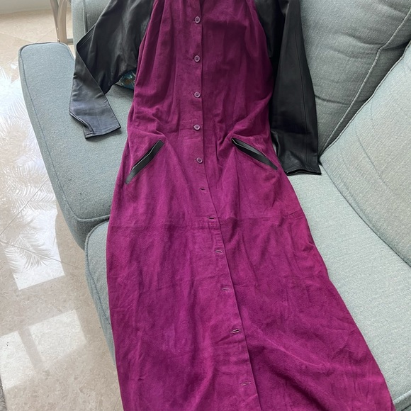 VTG Leather/Suede Designer Coat SO COOL!!! - Picture 3 of 13